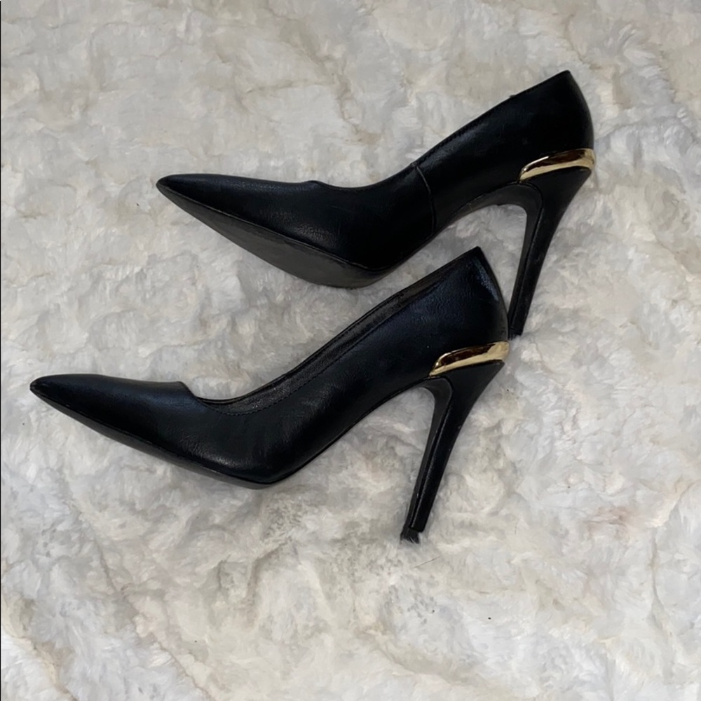ZARA black leather heels